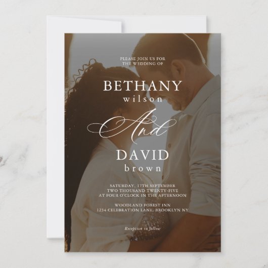 Moderne Elegante 2 Arch Foto QR Code RSVP bruiloft Kaart (Voorkant)