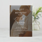 Moderne Elegante 2 Arch Foto QR Code RSVP bruiloft Kaart (Staand voorkant)