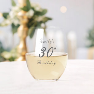 Moderne Elegante 30e Verjaardagsfeest Wijnglas Zonder Voet