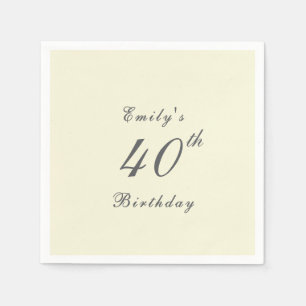 Moderne Elegante 40e Verjaardagsfeest Papier Servet