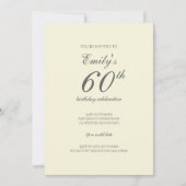 Moderne Elegante 60e Verjaardagsfeest Kaart (Voorkant)