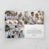 Moderne elegante 7-foto bruiloft bedankkaart (Binnen)