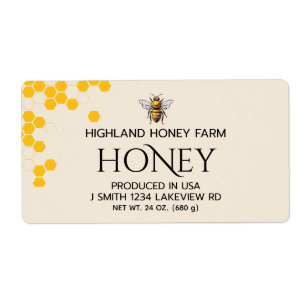 Moderne Elegante Aangepaste Honinglabels Etiket