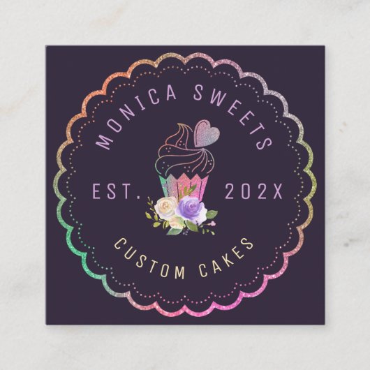 Moderne, elegante, aangepaste tapery vierkante visitekaartje (Voorkant)