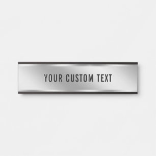 Moderne Elegante Aangepaste Tekst Zilver Template Deurbordje