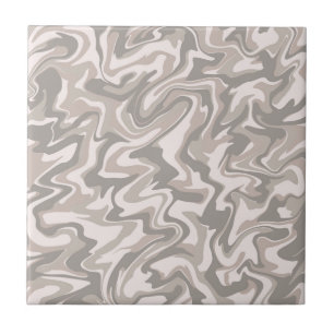 Moderne Elegante Abstracte Grijze Marmeren Golflij Tegeltje