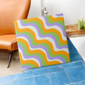 Moderne elegante Abstracte kleurrijke Wavy Stripe Tegeltje