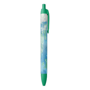 Moderne Elegante Abstracte Sjabloon Blauw Groen Wi Blauwe Inkt Pen
