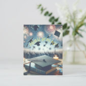 Moderne Elegante Afstudeerfeest Kaart (Staand voorkant)