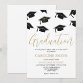 Moderne elegante afstudeerfeest uitnodiging (Voorkant / Achterkant)