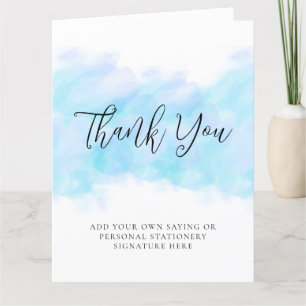 Moderne elegante aquamarijn gevouwen bedankkaarten bedankkaart