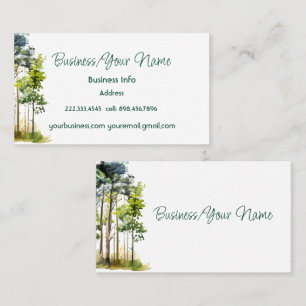 Moderne Elegante Aquarel Bomen Landschap Natuur Visitekaartje