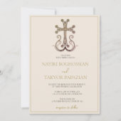 Moderne Elegante Armeense Kruisbruiloft Kaart (Voorkant)