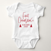 moderne elegante baby eerste kerstmis romper (Voorkant)
