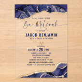 Moderne elegante bar mitswa acryl uitnodigingen (Voorkant)