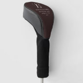 Moderne Elegante Bedrijfsnaam Monogram | donkerbru Golfheadcover (Schuin)