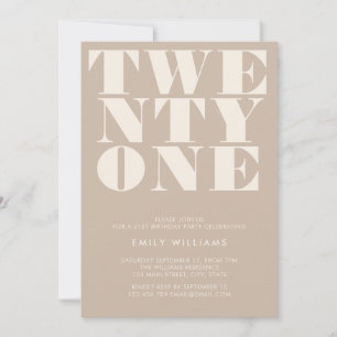 Moderne Elegante Beige Bold Typografie Kaart