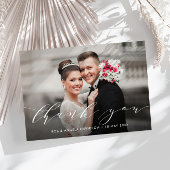 Moderne elegante belettering bruiloft dank u bedankkaart