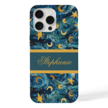 Moderne Elegante Blauw Goud Gepersonaliseerde Naam