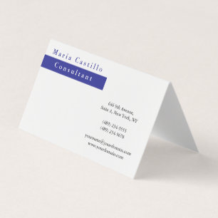 Moderne elegante blauw-witte minimalistische profi visitekaartjes