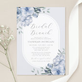 Moderne Elegante Blauwe Bloemige Brunch Bruidsfees Kaart