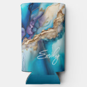 Moderne Elegante Blauwe Gouden Marmeren Gepersonal (Achterkant)