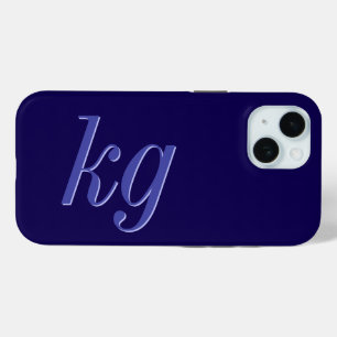Moderne Elegante Blauwe Monogram Eerste Letters