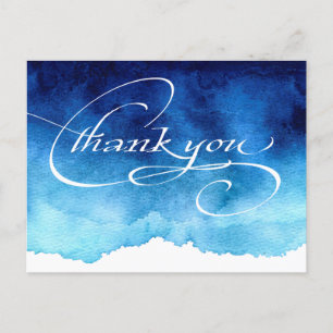 Moderne Elegante Blauwe Trouw Dankjewel Briefkaart