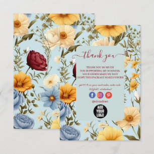 Moderne Elegante Bloemen Bloemen Bedankkaart
