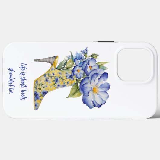 Moderne Elegante Bloemen Chinoiserie High-Heel Case-Mate iPhone Case (Achterkant (horizontaal))