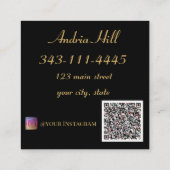 moderne elegante bloemen salon & spa met QR-code Vierkante Visitekaartje (Achterkant)