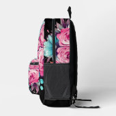 Moderne Elegante Bloemen Waterverf Rugzak (Rechts)