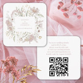 Moderne Elegante Bloemen Wild QR Code & RSVP Bruil Informatiekaartje