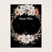 Moderne elegante bloemensieraden oorbel display ka visitekaartje (Voorkant)