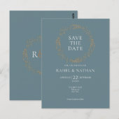 Moderne Elegante Bloemenslingers Bewaar de Datum Briefkaart (Voorkant / Achterkant)