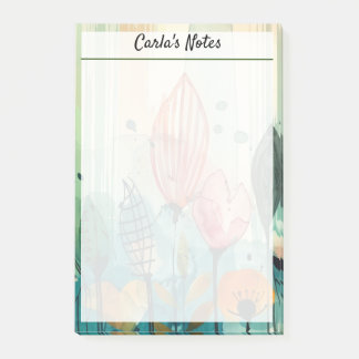 Moderne elegante bloementuin 4" x 6" post-it® notes