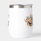 Moderne Elegante Bloemige Aangepaste Monogram (Links)
