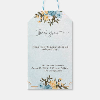 Moderne Elegante Bloemige Waterverf Groene Huwelij Cadeaulabel