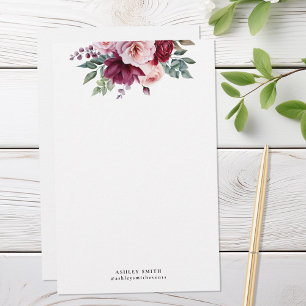 Moderne Elegante Bloemmonogram Papier van het Papi
