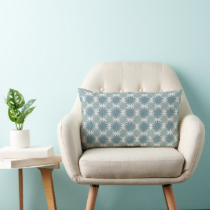Moderne Elegante Bloemmotief Patroon Cyaan Blauw G Kussen