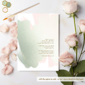 Moderne, elegante Blush Pink en Sage Wedding Kaart
