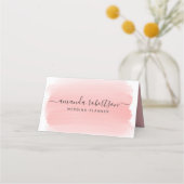 Moderne Elegante Blush Roze Signature Typografie Klantenkaartje (Voorkant)