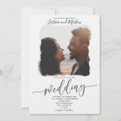 Moderne Elegante Boho foto bruiloft uitnodiging (Voorkant)