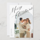 Moderne Elegante Boho Script Kerstkaart Kaart (Voorkant)