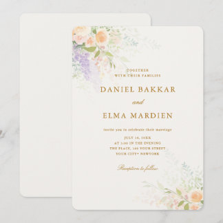 Moderne Elegante Boho Wilde Bloem Bruiloft Kaart