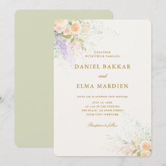 Moderne Elegante Boho Wilde Bloem Bruiloft Kaart