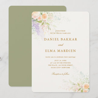 Moderne Elegante Boho Wilde Bloem Bruiloft Kaart
