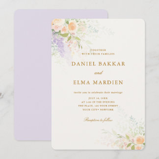 Moderne Elegante Boho Wilde Bloemen Bruiloft Kaart