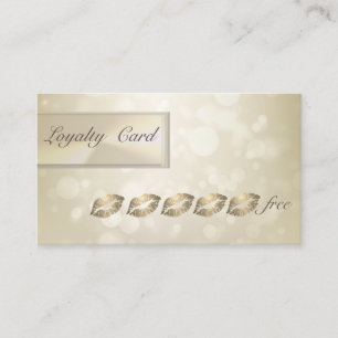 Moderne Elegante, Bokeh, Glitterende Lippen Loyalt Klantenkaartje