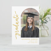 Moderne Elegante Boog Foto Aankondiging (Staand voorkant)